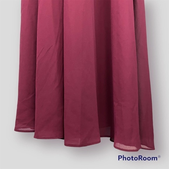 LULUS Dreamy Romance Burgundy Backless Spaghetti Strap Maxi Dress Women's Size L - Picture 14 of 16